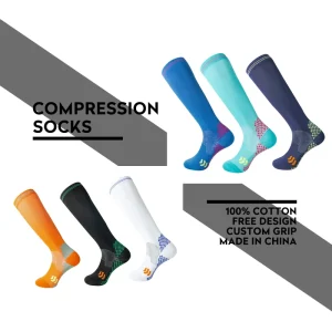 Custom Logo Men Compression Socks Knee High Socks for Nurse Running Sport High Compression Socks