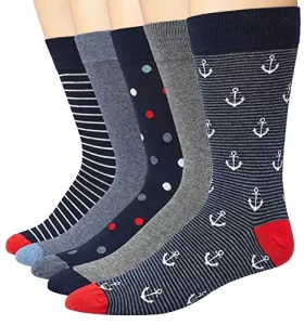 Custom Logo Men Novelty Dress Socks Combed Cotton Colorful Patterned Crew Socks