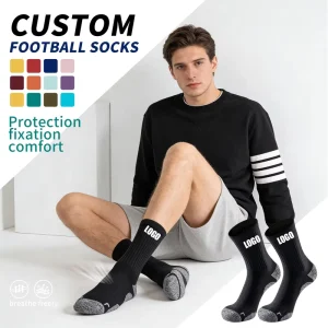 Custom Logo Men’s Athletic Crew Socks Thickened Cushion Breathable Sports Socks for Gym Running