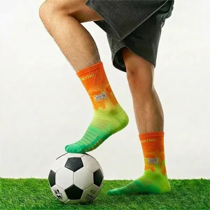 Custom Logo Men’s Football Socks OEM Breathable Cushioned Crew Socks for Soccer Training Sports & Daily Wear