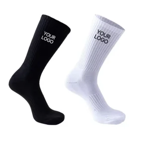 Custom Logo Men’s Socks Anti-slip Embroidered Crew Knitted Socks Cotton Sport Socks