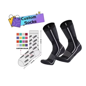 Custom Logo Merino Wool Ski Socks Knee High Thermal Warm Winter Sports Socks