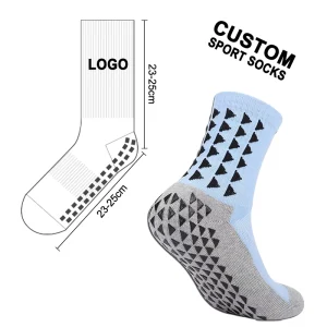 Custom Logo Non Slip Grip Socks Cushioned Athletic Sports Football Soccer Ankle Mens Socks