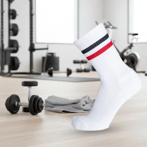 Custom Logo OEM Cotton Professional Badminton Socks Crew Digital Design Men’s Women’s Towel Bottom Cuff Anti Slip Autumn
