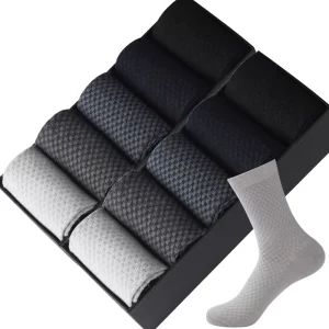 Custom Logo Oem Spandex Nylon Cotton Fiber Solid Color Business Casual Anti-Bacterial Smell Anti Men’s Crew Socks