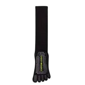 Custom Logo Pilates Cotton Sports Socks Non Slip Bottom Quick Dry Stretch Durable Sweat Absorbent Elastic Toe Socks