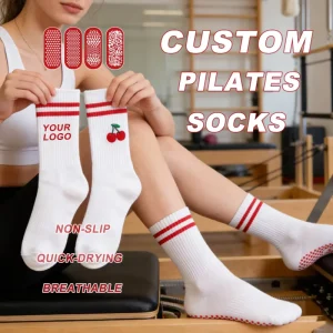 Custom Logo Pilates Socks Soft Bamboo Fabric Anti Slip Free Sample for Home Pilates Workout