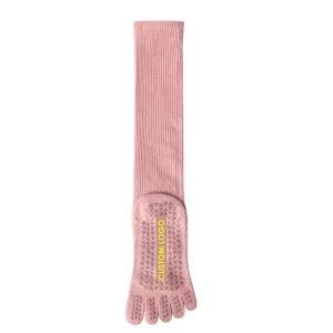 Custom Logo Pilates Sports Toe Socks Sweat Absorbent High Elastic Washable Non Slip Bottom Fitness Grip Socks