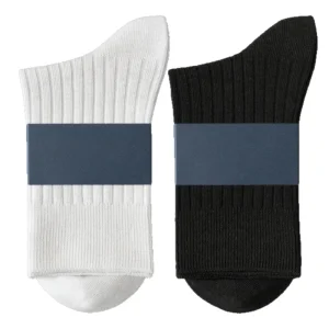 Custom Logo Premium Cotton Sporty Business Breathable Odor Free Thickened Mid Calf Men’s Socks for Autumn Winter Outdoor