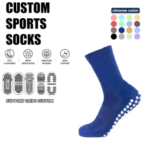 Custom Logo Premium Terry Bottom Football Socks Anti Slip Grip Soccer Socks Breathable Knitted Sports Socks