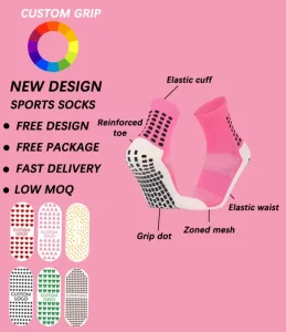 Custom Logo Print Crew Socks Autumn Grip Sports Socks Boost Comfort and Performance Breathable Durable Running Socks