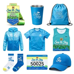 Custom Logo Promotional Gift Set Can Cooler Drawstring Sportpacks Bag Hat T Shirt Medal Corporate Giveaways Team Events Branding