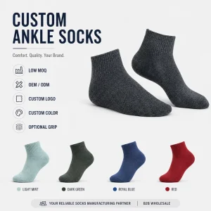 Custom Logo Quality Merino Wool Ankle Crew Socks Breathable Men’s Women’s Youth Summer Hiking Mountaineering Deodorant Outdoor