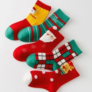 Custom Logo Size Unisex Kids Christmas Socks for Children Cotton Socks Christmas Gift