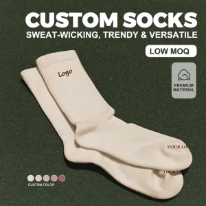 Custom Logo Socks Terry Cotton Unisex Crew Sports Socks Socken