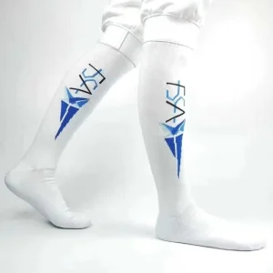 Custom Logo Striped Knee High Fencing Socks for Youth Long Soccer Socks Colorful Kid Sport Pro Striped Knee High Fencing Socks