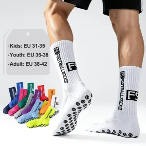 Custom Logo Thickened Cotton Mid Tube Anti slip Striped Sports Soccer Grip Socks Men Football Socks