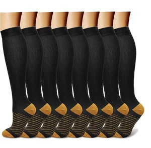 Custom Logo Unisex Copper Premium Nylon Compression Socks