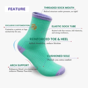 Custom Logo Unisex Crew Socks Cotton Breathable Color Block Ribbed Casual Socks for Daily Wear