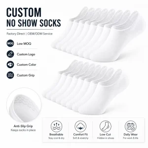 Custom Logo White No Show Socks Invisible Boat Socks Low Cut Cotton Sport Socks Factory Price Low MOQ Private Label