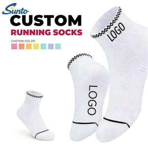 Custom Logo White Short Socks Striped Breathable Women Sport Socks Anti foul High Quality Cotton Socks Custom