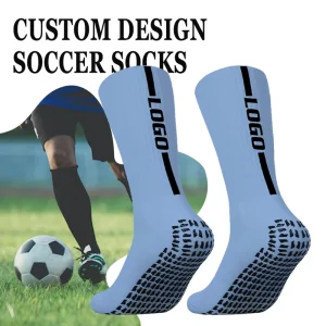 Custom Logo Women Men Anti Slip Grip Socks Gym Football Sports Socks Customized Mid Tube Soccer Grip Sock with Design Brands