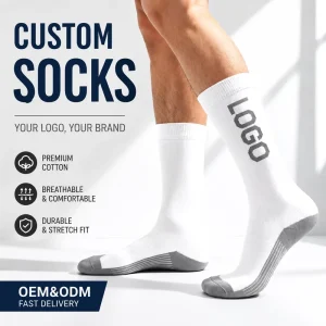 Custom Logo Wool Blend Athletic Crew Socks with Breathable Knit for Sports OEM ODM