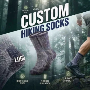 Custom Logo Wool Hiking Socks Men Women Thickened Thermal Outdoor Trekking Winter Warm Sport Socks