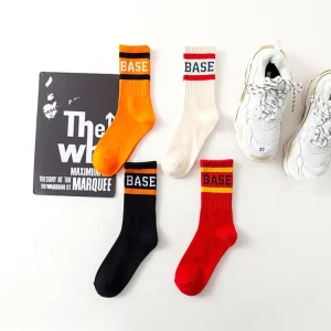 Custom Luxury Unisex Youth Two Strip Letter Sport Basketball Crew Socks Bottom Spandex Nylon Cotton Bamboo Eco Friendly
