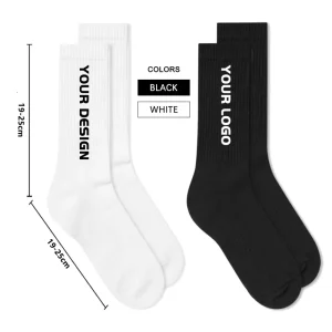 Custom Luxury logo Socks Your Own Design Full of Jacquard Absorbent Casual Bulk Men’s Sport Socks