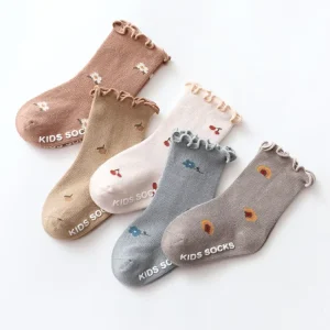 Custom Made 0-5 Years Children’s Ruffle Socks Kids Grip Anti Slip Toddler Baby Girl Quick Dry Anti-Bacterial Cotton