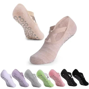 Custom Made Athletic No Show Barre Pilates Socks Anti Slip Yoga Socks Open Crew Style High Quality Spandex Disposable Cotton