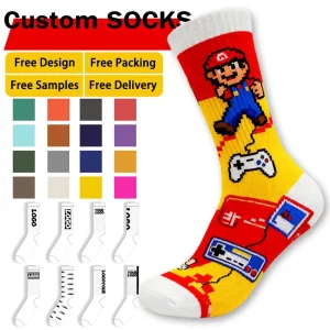 Custom Made High Quality Breathable Sports Socks for Men and Women With Custom Logo Design for Running Basketball Football