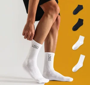 Custom Made Logo Men’s Crew Ankle Letters Street Socks Sports Jacquard Words Cotton Couple Socks