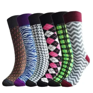 Custom Made Men’s Fashion Colorful Gentleman 7 Day a Week Dress Socks for Men