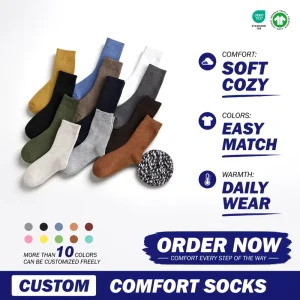 Custom Made White Bamboo Mid Tube Socks Business Minimalist Long Tube Socks Solid Color Breathable Perfect Gift Custom Autumn