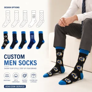 Custom Men Dress Socks Multiple Design Patterns Breathable Soft Comfortable OEM ODM