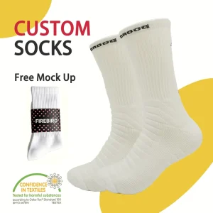 Custom Men’s Athletic Socks Compression Sport Crew With Jacquard Letters Design Sports Elite Socks