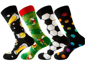 Custom Men’s Casual Cotton Socks Personalised Jacquard Football Polka Dot Fashion Socks