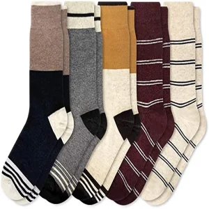 Custom Men’s Casual Crew Dress Socks Fun Patterned Cotton Colorful Happy Dress Socks Fashionable and Fun