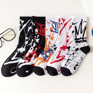 Custom Men’s Casual Socks Non-slip Outdoor Sports Sweat-Absorbing Mid-Tube Socks