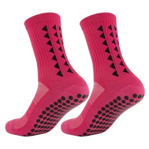 Custom Men’s Crew Knee High Compression Soccer Socks Knitted Autumn 100% Polyester with Grip