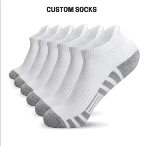 Custom Men’s Cushion Ankle Socks Cotton Athletic Running Socks