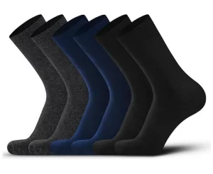 Custom Mens Dress Socks Anti-odor Classic Black Cotton Reinforced Heel Formal Fashion Dress Socks