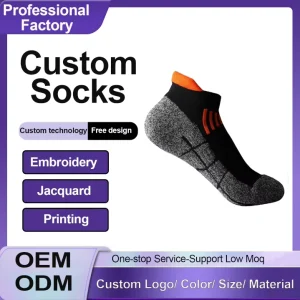 Custom Men’s Dress Socks Cotton Breathable Cushioned Anti-Bacterial Spring with Body/Bottom Logo