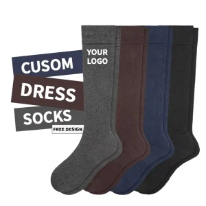 Custom Men’s High Quality Spandex Dress Socks Knitted Tube Calf Socks With Logo for Business Gentlemen in Spring