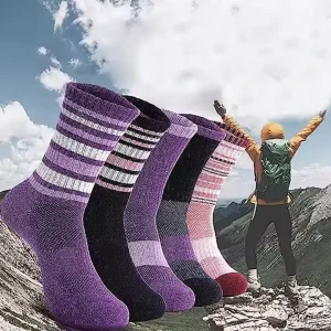 Custom Men’s Merino Wool Casual Crew Socks Breathable Thermal Winter Warm Boot Work Cushion Daily Middle Tube Body