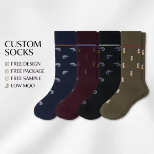 Custom Men’s Mid Tube Dress Socks High Quality Business Casual Socks Four Seasons Wear Autumn Pattern