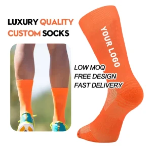 Custom Men’s Running Socks Comfortable Breathable Quick Dry Sports Socks with Digital Printing Crew Style