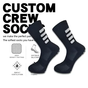 Custom Men’s Socks Free Design Multi Colored Logo Soccer Sports Grip Socks
